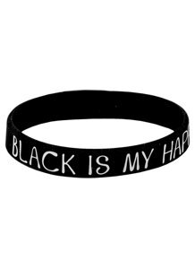 Браслет Black is my happy color (черный) (силикон) (20,2 см)