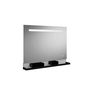 Burgbad Зеркало FIUMO с подсветкой 1000*700*150 мм , светод освещ,1 сенс выкл, обогрев, корпус аллюмин,2 ящика рейлинг черные, панель белая FOT2