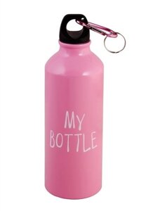 Бутылка с карабином My Bottle (розовая) (металл) (500мл)