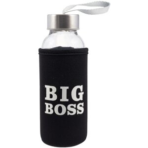Бутылка в чехле с цветом Big boss (черная) (300мл) (стекло) (12-07599-7013)