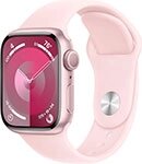 Часы Apple Watch Series 9, GPS, 41 mm, Pink Aluminium Case with Light Pink Sport Band, S/M, алюминевый корпус розового цвета (MR933LL/A)