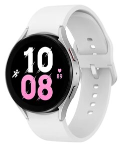 Часы Samsung Galaxy Watch 5 44мм SM-R910NZSAMEA 1.4" AMOLED корп. серебристый рем. белый