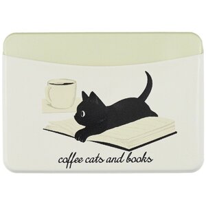 Чехол для карточек горизонтальный Cofee cats and books (котенок) (ДКГ2021-57)