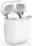 Чехол силиконовый Eva для наушников Apple AirPods 1/2 - Белый (CBAP04W)