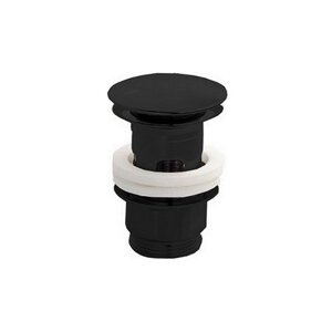 CISAL Донный клапан 1"1/4 для раковин, с переливом, цвет черный глянцевый