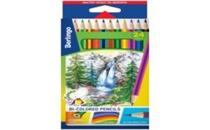 Цветные карандаши Berlingo двухцветные, 12 штук