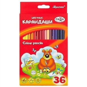 Цветные карандаши Гамма «Мультики», 36 штук