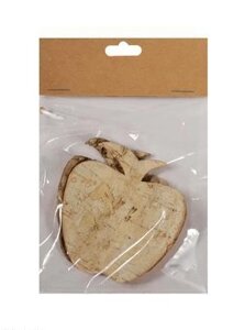 Декоративный элемент из коры в пакете с хедером, яблочко, 2 шт, 7*6,5 см (11-00278-YW028)