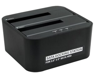 Док-станция agestar 3UBT6-6G (BLACK) USB 3.0 2x2.5"3.5" SATA HDD/SSD пластик, черный, UASP, clone