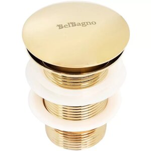 Донный клапан для раковины BelBagno без перелива золото