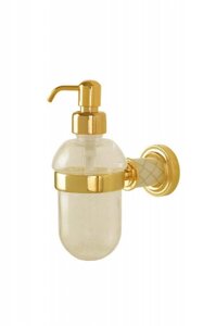 Дозатор для жидкого мыла настенный Boheme Murano золото глянцевое