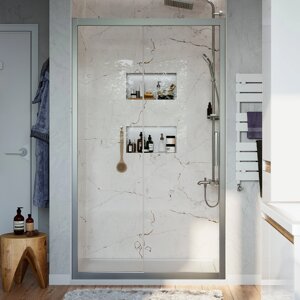 Душевая дверь в нишу STWORKI Стокгольм DE019D2130200 130 см профиль хром матовый, раздвижная, прозрачное стекло
