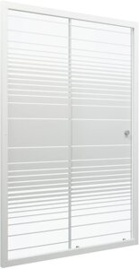 Душевая дверь в нишу Triton Слайд 100х185 профиль белый стекло прозрачное с узором