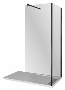 Душевая перегородка Good Door Walk in 100х195 профиль черный стекло прозрачное