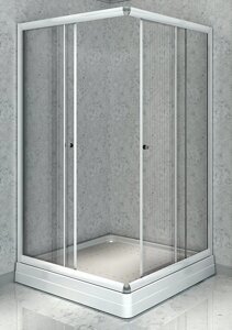 Душевой угол Radomir Дрим 100х110 L профиль белый стекло прозрачное с низким поддоном