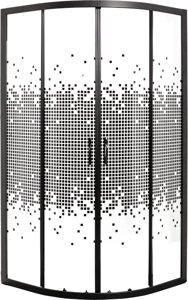 Душевой уголок Мономах 90х90 профиль черный стекло с рисунком