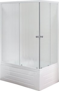 Душевой уголок Royal Bath BP 100х80 L с поддоном профиль белый стекло матовое