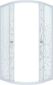Душевой уголок Triton Стандарт 100х100 профиль белый стекло с узором мозаика