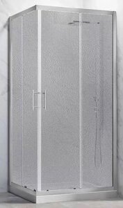Душевой уголок Veconi Rovigo 110х80 профиль хром стекло рифленое