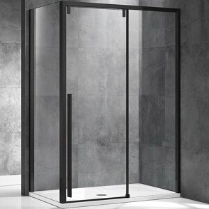 Душевой уголок Vincea Lugano 120х100 черный стекло прозрачное