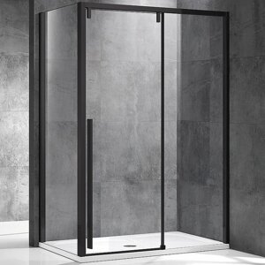 Душевой уголок Vincea Lugano 130х80 черный стекло прозрачное
