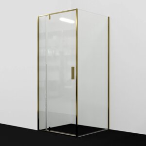 Душевой уголок Wasserkraft Aisch 100x100 профиль золото матовое стекло прозрачное