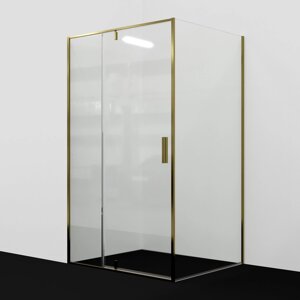 Душевой уголок Wasserkraft Aisch 100x90 профиль золото матовое стекло прозрачное