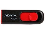 Флеш-накопитель ADATA USB 3.2, 64 GB, AC008-64G-RKD), BLACK/RED