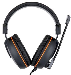 Гарнитура Gembird MHS-G100 игровая, черный/оранжевый, регул. громкости, откл. микрофона, кабель 2,5м