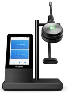 Гарнитура Yealink WH66 Mono UC беспроводная, HD звук, 160м DECT, шумоподав, дисплей 4, USB-хаб, Bluetooth