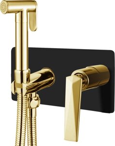 Гигиенический душ со смесителем Boheme Venturo золотой с черным