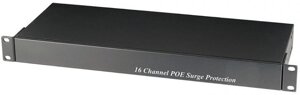 Грозозащита SC&T SP016P Ethernet c PoE на 16 каналов. Скорость передачи данных: 10/100/1000 Base-T. Совместимо с оборудованием PoE IEEE 802.3af. Макси
