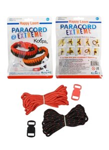 Happy Loom Paracord Extreme Кобра Набор для плетения браслетов (02179) (2 браслета) (2 паракорда 220см (d=3мм)+2 замочка) (6+флоупак)