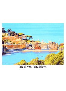 Холст с красками по номерам "Бесконечные воды Италии", 30 х 40 см