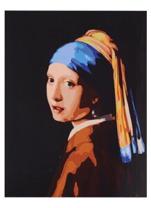 Холст с красками по номерам на подрамнике "Вермеер. Девушка с жемчужной серёжкой", 40 х 50 см