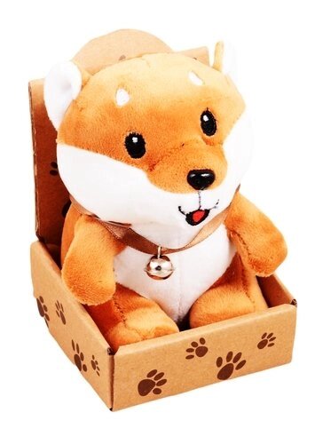 Игрушка мягкая Собака Сиба-ину в крафт коробке 12-01568-568