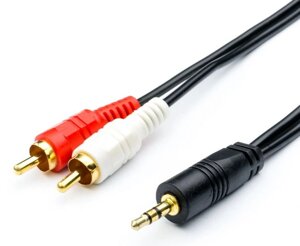 Кабель аудио Atcom AT7397 mini-Jack3.5(m) 2RCA (m), 1.5 m, стерео, пакет