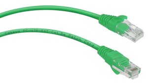 Кабель патч-корд U/UTP 5e кат. 0.15м. Cabeus PC-UTP-RJ45-Cat. 5e-0.15m-GN неэкранированный, зеленый