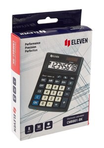 Калькулятор 08 разрядный настольный, 2-е питан., ELEVEN CMB801-BK