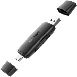 Карт-ридер UGREEN CM304 80191 многофункциональный, USB-C+USB TF/SD 3.0, черный