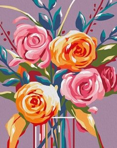 Картина по номерам Нежные розы (холст на картоне, 16,5х13см.) MINI16130028, Art Idea