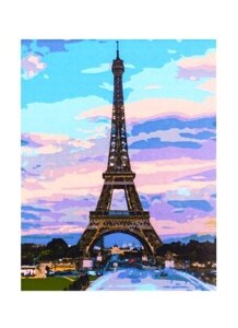Картина по номерам Среди Парижа на закате, 30*40 см.
