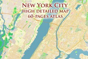 Карты городов и районов для полиграфии, вектор Adobe Illustrator