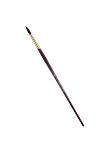 Кисть художественная Вернисаж, синтетика бордовая, круглая, длинная ручка №16, Гамма