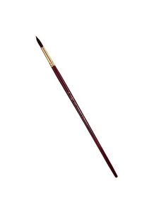 Кисть художественная Вернисаж, синтетика бордовая, круглая, длинная ручка №24, Гамма