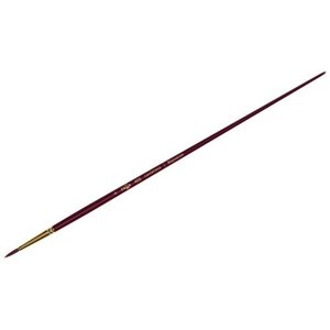 Кисть художественная Вернисаж, синтетика бордовая, круглая, длинная ручка №6, Гамма