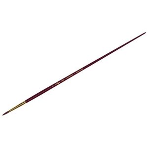 Кисть художественная Вернисаж, синтетика бордовая, круглая, длинная ручка №8, Гамма