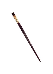 Кисть художественная Вернисаж, синтетика бордовая, плоская, длинная ручка №12, Гамма
