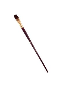 Кисть художественная Вернисаж, синтетика бордовая, плоская, длинная ручка №14, Гамма