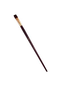 Кисть художественная Вернисаж, синтетика бордовая, плоская, длинная ручка №16, Гамма